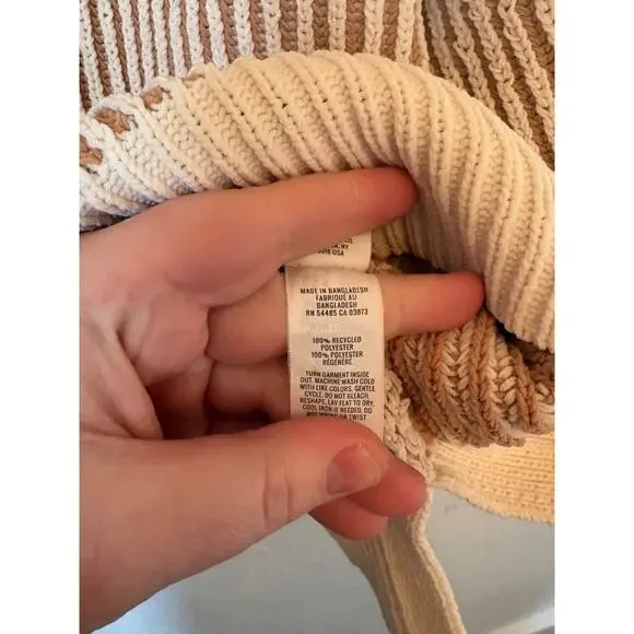 Aerie Beyond Chenille Cozy Striped Oversized Pullover Sweater Large - Picture 4 of 4